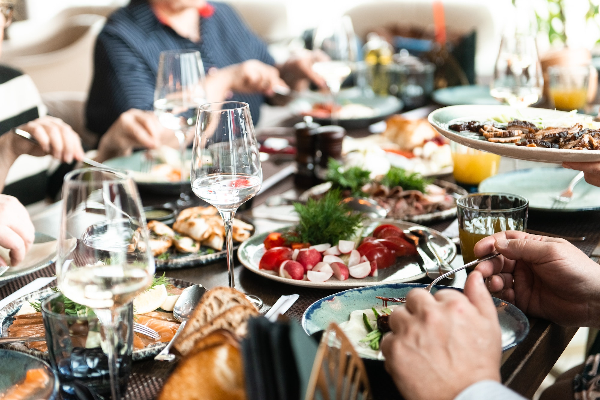 festive lunch at the restaurant