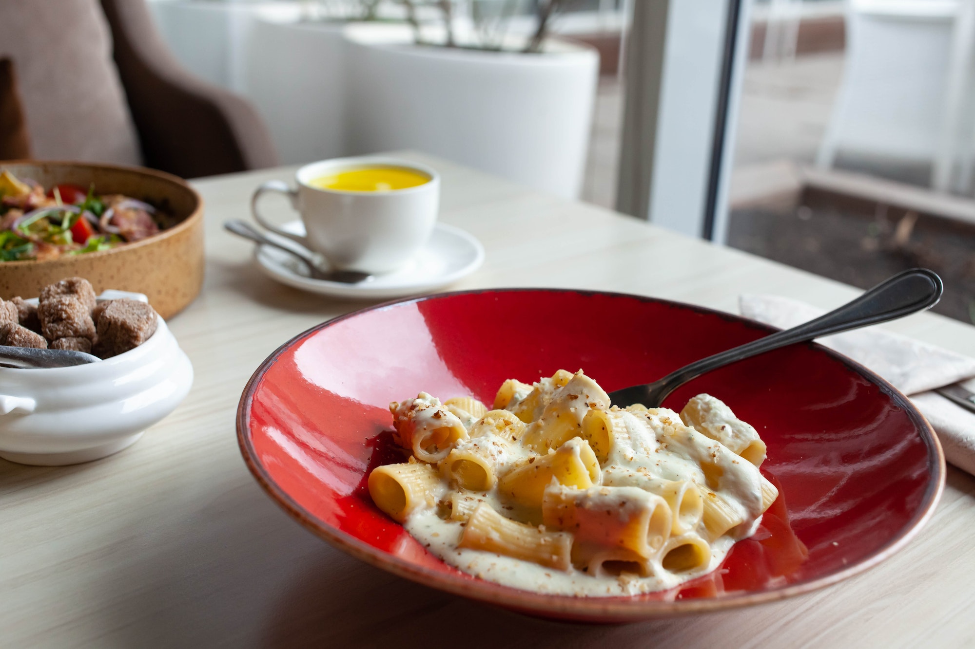 pasta penne restaurant served